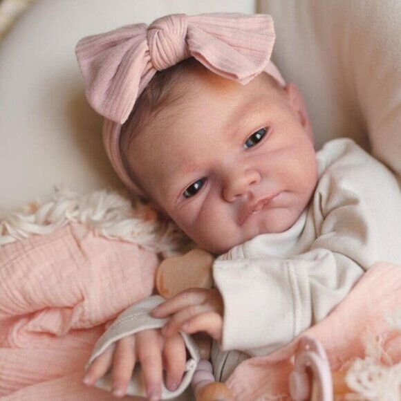 Realistic Reborn Baby Dolls Girl 20 inch White Pink Soft Body Gift Toy for Kids